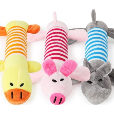 Puppy Teething Toys Voice Animal Toy Pet Dog Squeaky Toys Pig Squeaky Plush Chew Toys for Puppies